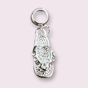 Silver Sandal Rhinestone  Charm